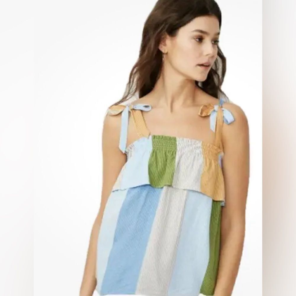 LC Lauren Conrad Womens Pastel Top Poolside Paradise Tie Straps Striped medium